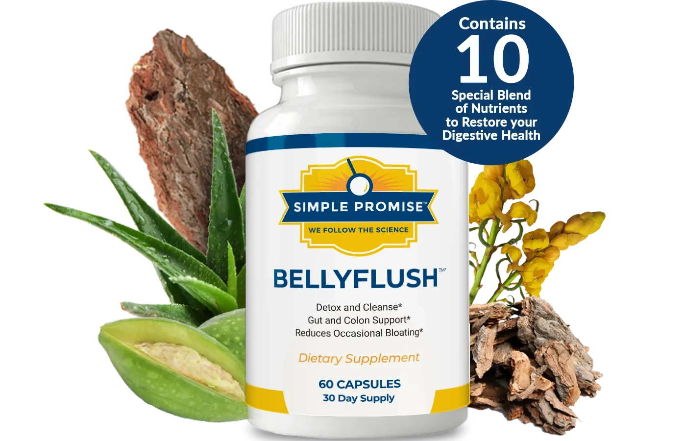 BellyFlush Bottle - Natural Gut Detox & Constipation Relief Supplement